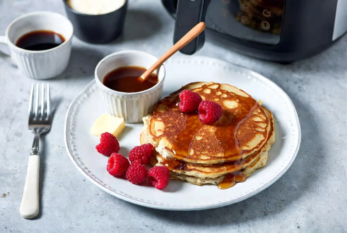 Raspberry & Vanilla Pancakes (Easy Low-Carb Breakfast)